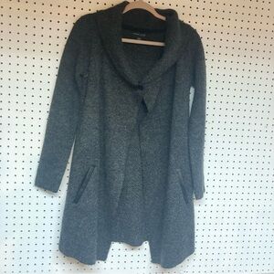 Adrienne Vittadini Charcoal XS Wool Blend Knit Cardigan 1 button & Pockets